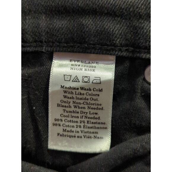 Everlane Jeans Woman's 29 The Hi Rise Washed Black‎ Ankle Basic Casual Stretch - Picture 10 of 13